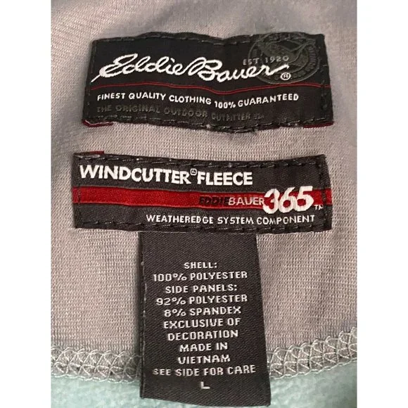 Eddie Bauer 365 Polartec windcutter fleece Vest womens sz L Blue Green Gray - Picture 11 of 12